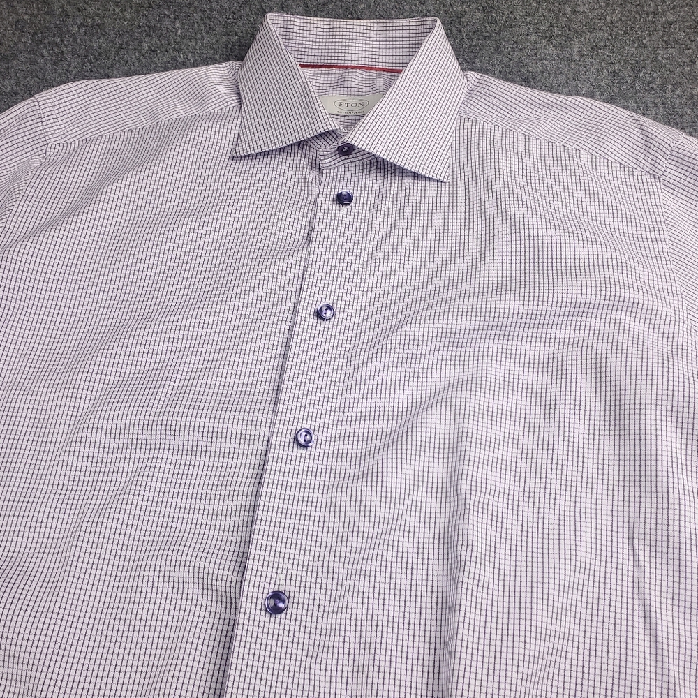 Eton Purple Check Dress Shirt